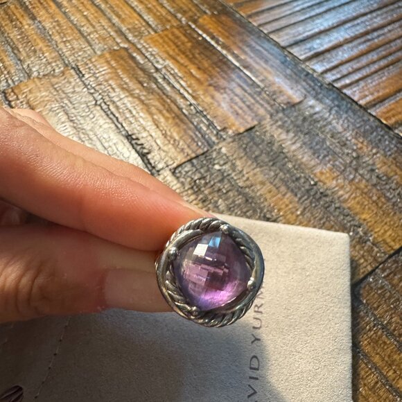David Yurman Amethyst and Sterling Silver Ring - Picture 1 of 5